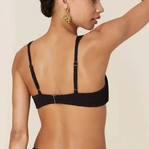 Andie x Mindy The Amor Bikini Top Womens XL Black Textured Beach Swimwear Beach - Picture 2 of 10